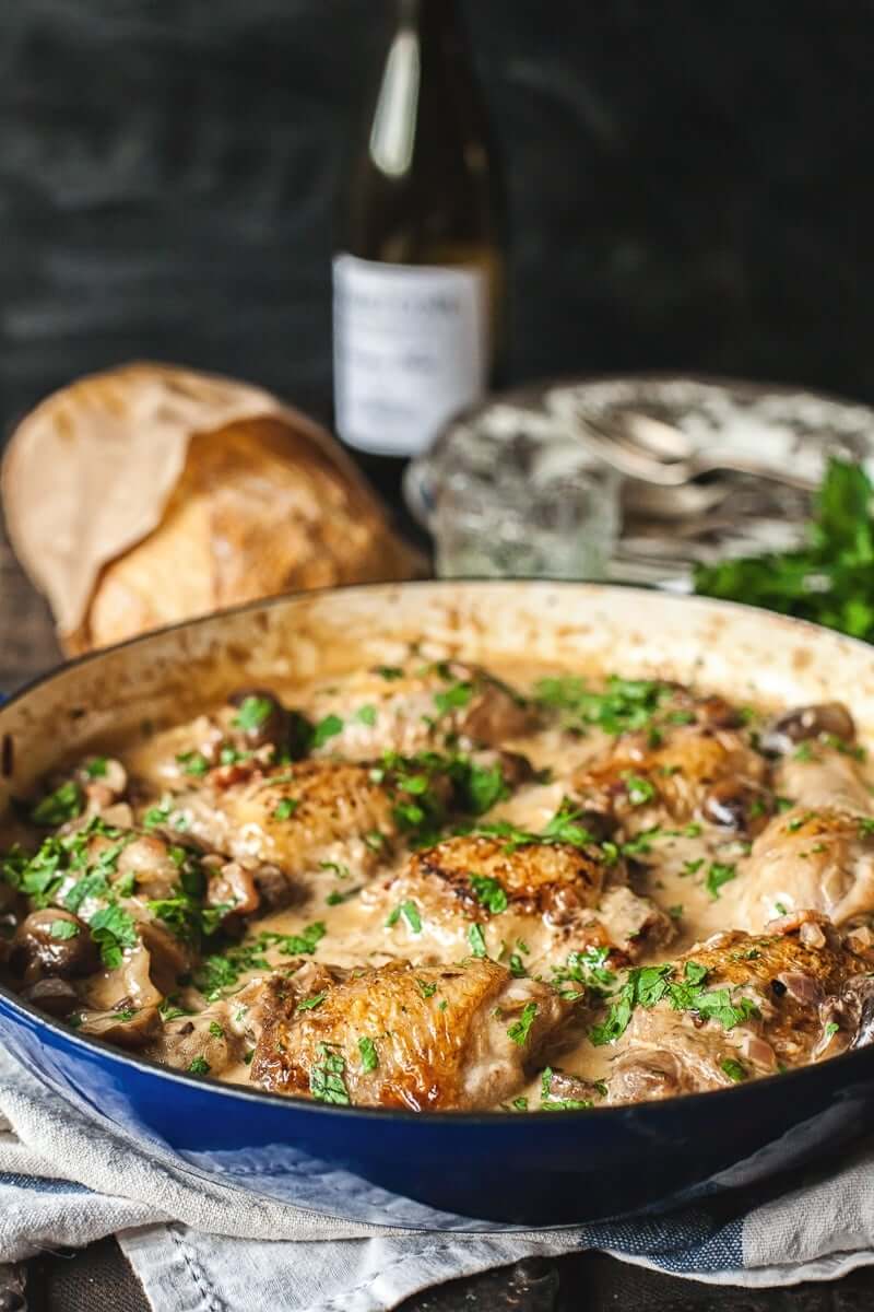 Chicken in Creamy White Wine Sauce