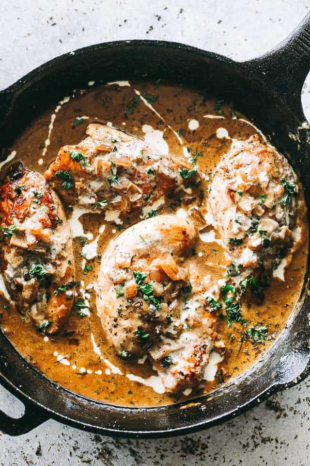 Skillet Chicken with White Wine Sauce